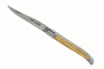 Couteau pliant Laguiole LE FIDELE acier Sandvik manche bois d'olivier 12cm