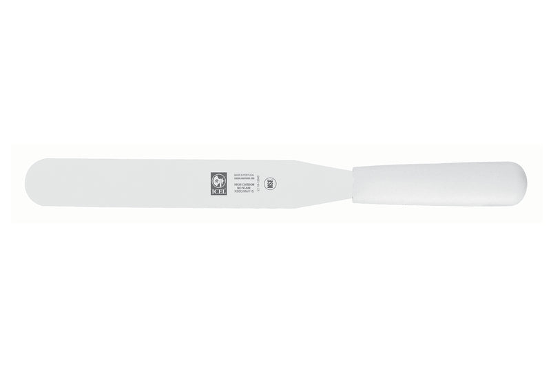 Spatule droite professionnelle Icel inox manche PP blanc - 18 cm
