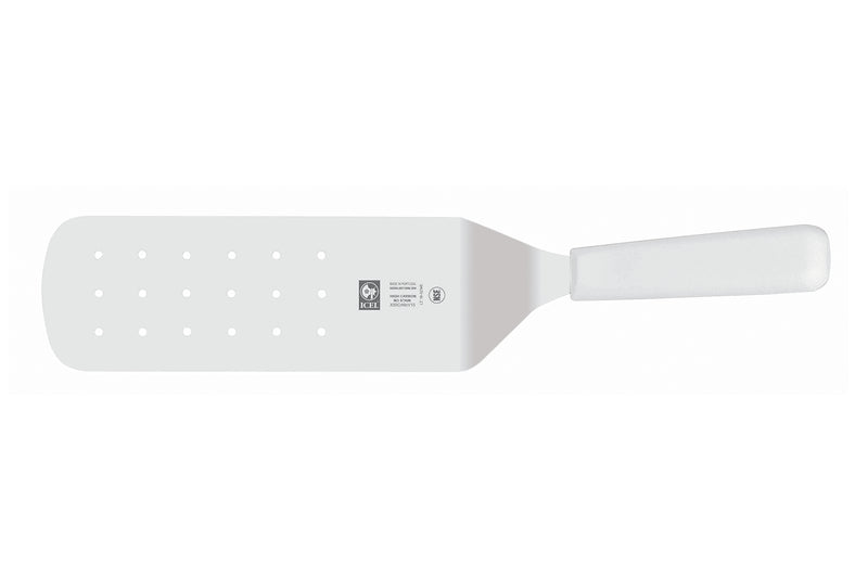Spatule professionnelle Icel lame perforée 20cm manche blanc