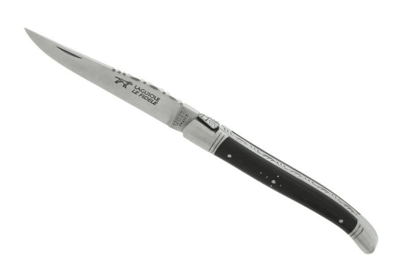 Couteau pliant Laguiole LE FIDELE acier Sandvik manche bois d'ébène 12cm