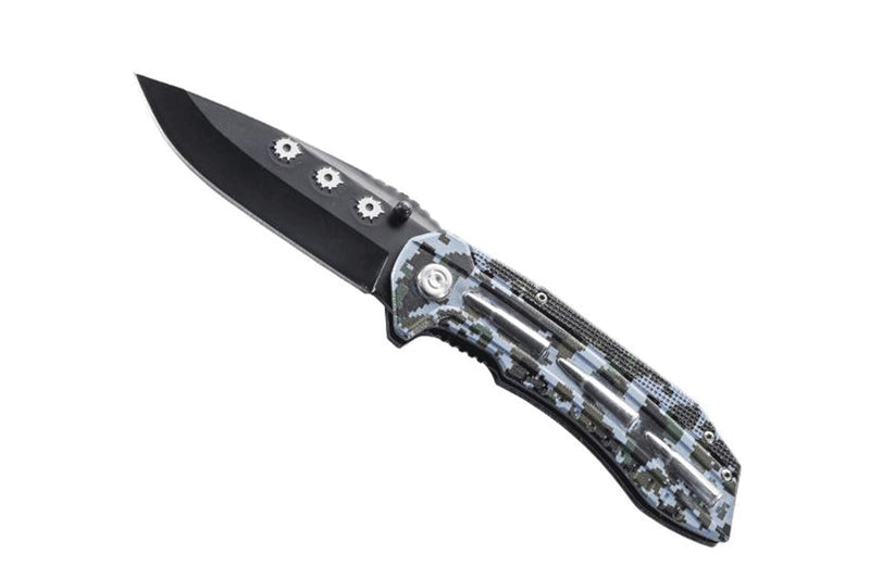Couteau pliant Herbertz 583412 lame noire manche alu décor camouflage 12cm