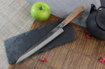 Couteau sujihiki japonais artisanal Wusaki Nogami BS2 24cm manche en noyer