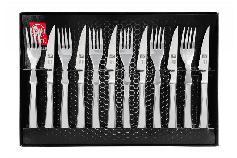 Ménagère 12 pièces Icel acier inox couteaux bouts pointus