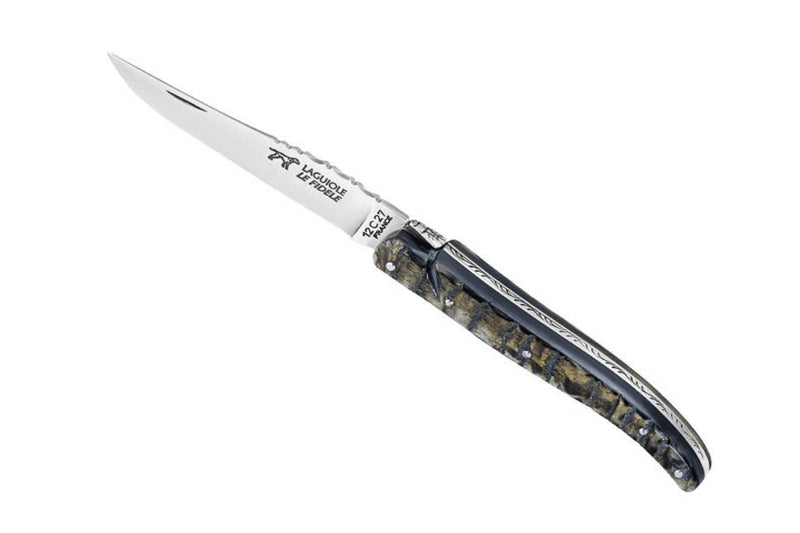 Couteau pliant Laguiole LE FIDELE acier Sandvik manche corne de bélier 12cm