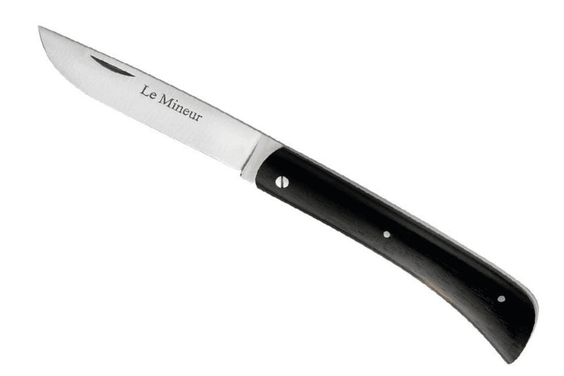 Couteau pliant LE FIDELE Le Mineur acier Sandvik plein manche ébène 10cm