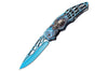 Couteau pliant Herbertz n°586412 manche araignée inox bleu 12cm