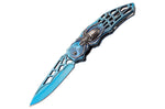 Couteau pliant Herbertz n°586412 manche araignée inox bleu 12cm
