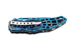 Couteau pliant Herbertz n°586412 manche araignée inox bleu 12cm