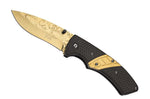 Couteau pliant Herbertz n°567212 lame dorée têtes de mort manche 12cm