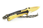 Couteau pliant Herbertz 567112 manche inox doré 12cm + lacet paracord