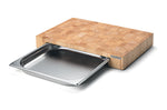 Planche à découper Continenta en bois 39x27x6cm + bac inox - Hévéa
