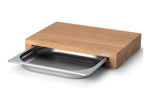 Planche à découper Continenta en bois 39x27x6cm + bac inox - Chêne