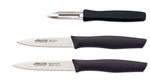 Set 2 couteaux + 1 éplucheur Arcos Nova acier NITRUM manche noir