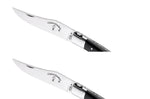 Couteau pliant artisanal Capuchadou acier sandvik manche bois d'ébène 12cm