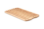 Planche à pain Continenta en bois d'hévéa 45x26x2cm + grille ramasse-miettes