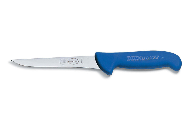 Couteau désosseur Dick Ergogrip lame étroite manche bleu - 15 cm
