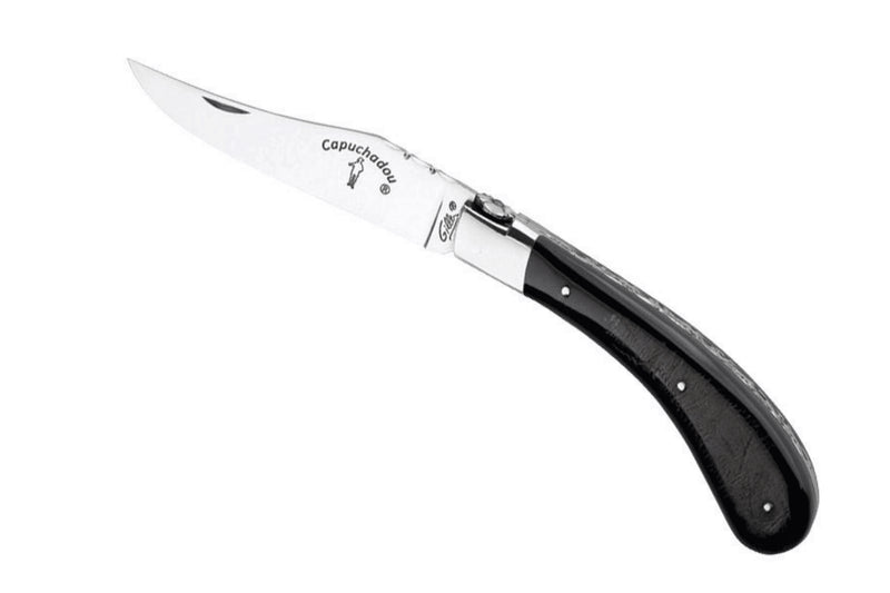 Couteau pliant artisanal Capuchadou acier sandvik manche en corne de buffle 12cm