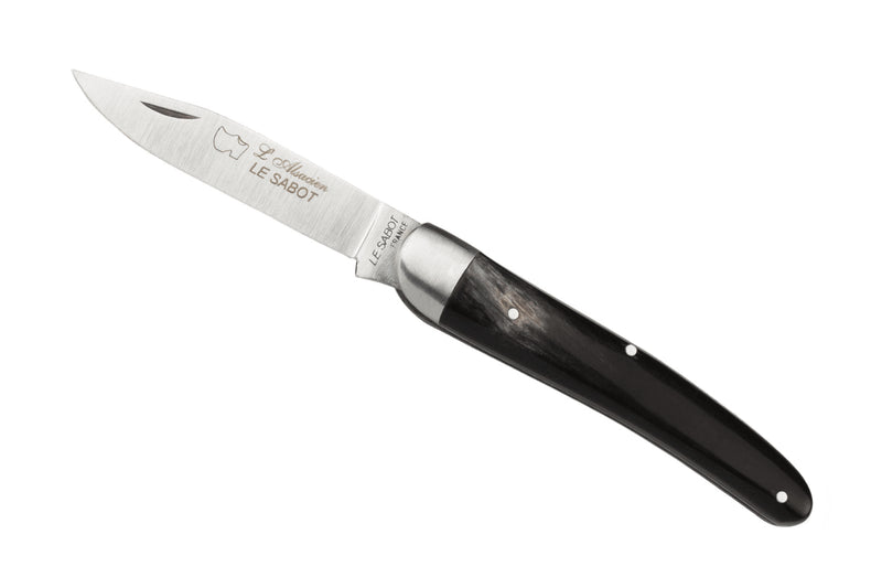 Couteau pliant AU SABOT L'Alsacien acier carbone manche en corne 10cm