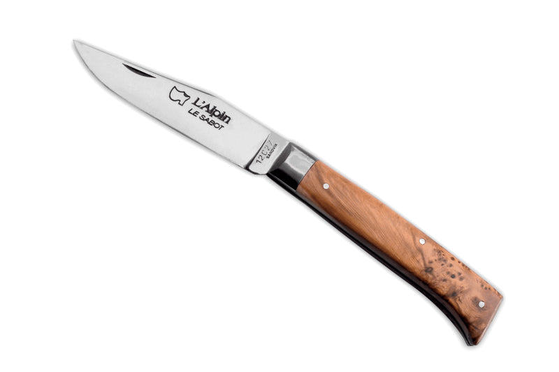 Couteau pliant AU SABOT L'Alpin acier Sandvik manche en genévrier 10cm