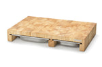 Planche à découper Continenta en bois 50x32,5x8,5cm + 3 bacs inox