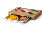 Planche à découper Continenta en bois 39x27x6cm + bac inox - Chêne