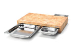 Planche à découper Continenta en bois 50x32,5x8,5cm + 3 bacs inox
