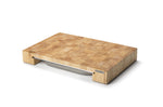 Planche à découper Continenta en bois 48x32,5x6cm + bac inox - Hévéa