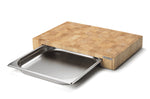 Planche à découper Continenta en bois 48x32,5x6cm + bac inox - Hévéa