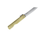 Couteau pliant Higonokami luxe 16 acier carbone manche laiton gravé 10cm
