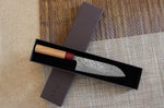 Couteau santoku japonais artisanal Yoshimi Kato 17cm SG2 Damascus cerisier
