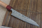 Couteau universel japonais artisanal Yoshimi Kato 15cm SG2 Damascus cerisier
