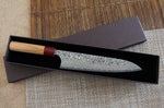 Couteau de chef japonais artisanal Yoshimi Kato 21cm VG10 Nickel Damascus cerisier