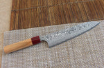 Couteau de chef japonais artisanal Yoshimi Kato 21cm VG10 Nickel Damascus cerisier
