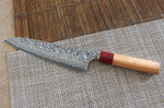 Couteau de chef japonais artisanal Yoshimi Kato 21cm VG10 Nickel Damascus cerisier
