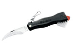 Couteau pliant à champignon Maserin noir 11cm + brosse intégrée