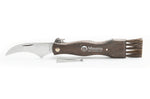 Couteau pliant à champignons Maserin manche noyer 11cm + brosse intégrée