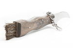 Couteau pliant à champignons Maserin manche noyer 11cm + brosse intégrée