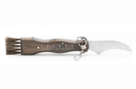 Couteau pliant à champignons Maserin manche noyer 11cm + brosse intégrée
