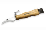 Couteau pliant à champignons Maserin manche olivier 12cm + brosse intégrée