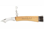 Couteau pliant à champignons Maserin manche olivier 12cm + brosse intégrée