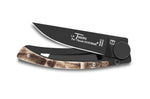 Couteau pliant Le Thiers Liner Lock Claude Dozorme acier noir corne de bélier 10,5cm