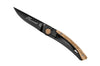 Couteau pliant Le Thiers Liner Lock Claude Dozorme acier noir bois d'olivier 10,5cm
