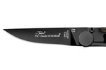 Couteau pliant Le Thiers Liner Lock Claude Dozorme acier noir corne claire 10,5cm