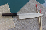 Couteau de chef japonais artisanal martelé Yu Kurosaki Shizuku 21cm acier SG2