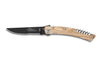 Couteau pliant lame noire dentée Le Thiers Liner Lock Claude Dozorme olivier 12,5cm