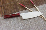 Couteau santoku japonais artisanal Kei Kobayashi SG2 Heptagone 17cm