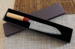 Couteau santoku japonais artisanal Yoshimi Kato 17cm VG10 Nickel Damascus cerisier