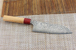 Couteau santoku japonais artisanal Yoshimi Kato 17cm VG10 Nickel Damascus cerisier