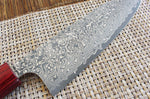 Couteau santoku japonais artisanal Yoshimi Kato 17cm VG10 Nickel Damascus cerisier