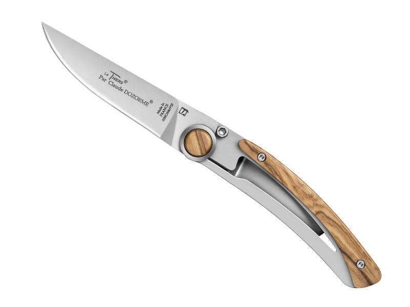 Couteau pliant Le Thiers Liner Lock Claude Dozorme bois d'olivier 10,5cm
